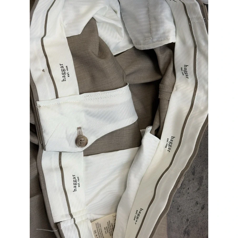 Haggar Expandable Waistband‎ Dress Pants Men's 36X30 Repreve Flat Front Classic
